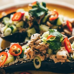 Turkey and miso aubergine