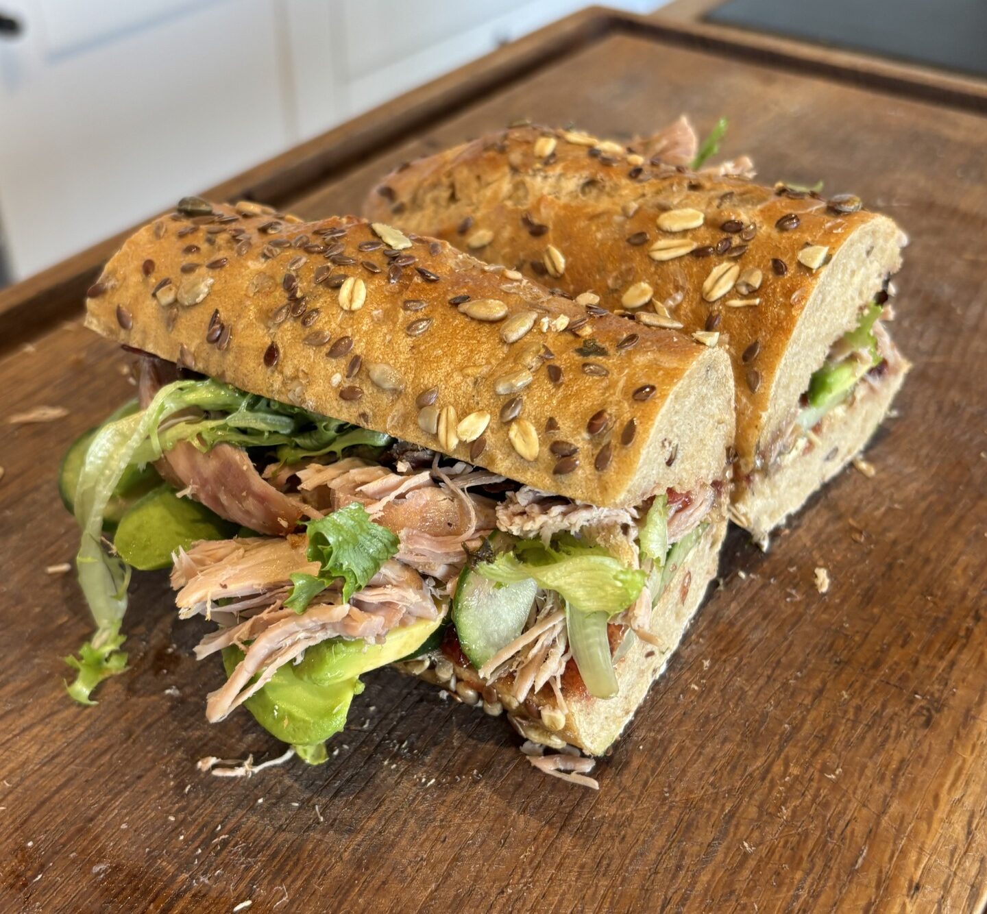 turkey, cranberry & avocado baguette